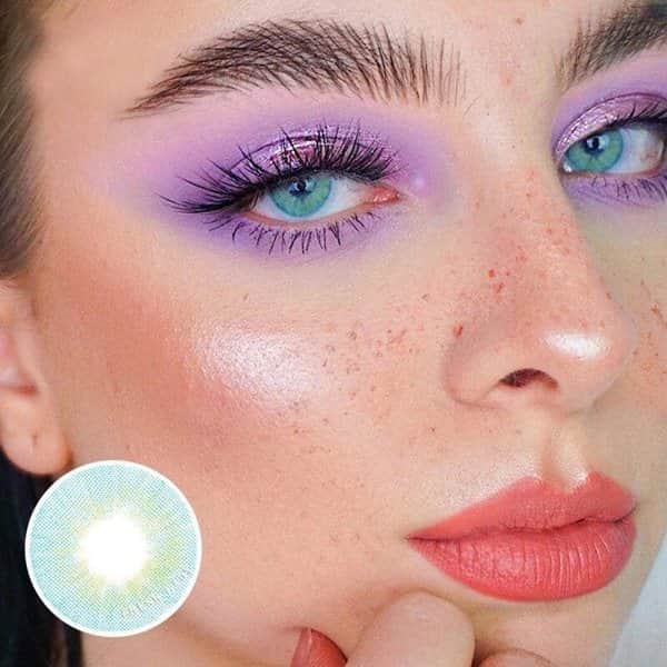 זוג עדשות צבעוניות שנתיות Mo3 SMOKEY SKY BLUE