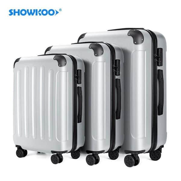 סט 3 מזוודות ABS כסף - דגם 3