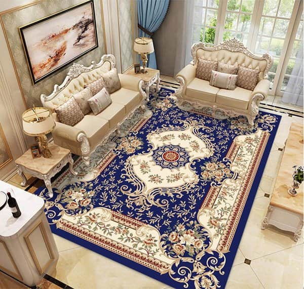 שטיח אתני כחול - בז'