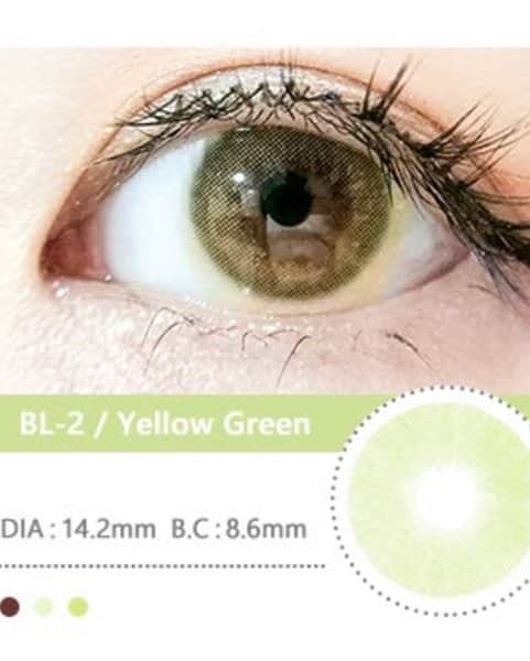 זוג עדשות מגע צבעוניות - BL2/Yellow Green