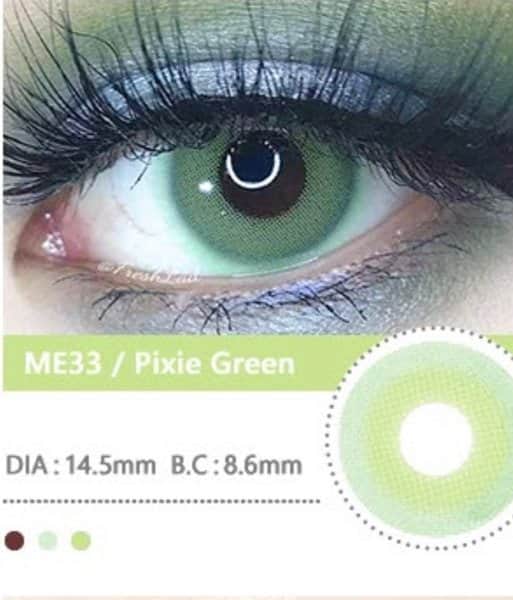 זוג עדשות מגע צבעוניות - ME33/Pixie Green