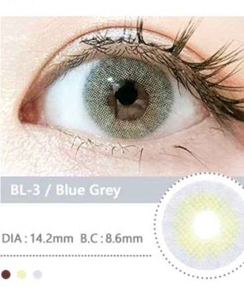זוג עדשות מגע צבעוניות - BL-3/ Blue Grey