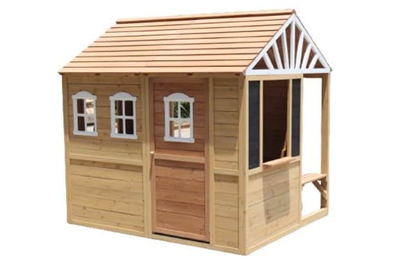 בית עץ לחצר עשוי מעץ אורן איכותי בצבעי עץ 160*145*160