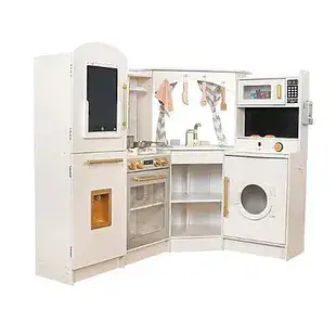 מטבחון עץ לילדים ענק והטכנולוגי ביותר.. דגם אסף כולל אביזרים נלווים