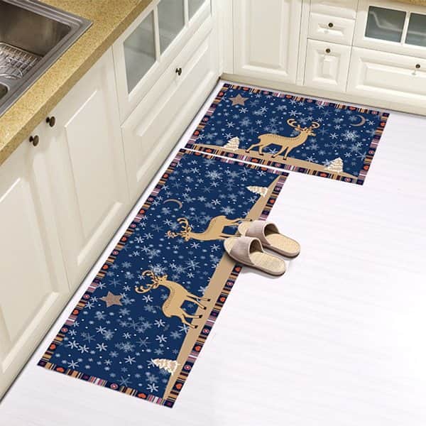 סט זוג שטיחי מטבח - איילים שלג