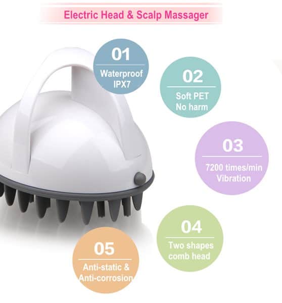 מסרק מסאג רוטט נגד מים בטריות