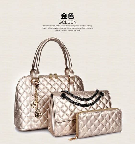 סט תיקים מרופד - 3 חלקים