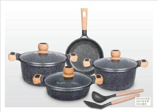 סט סירים צפוי שיש nonstick TZ09011021