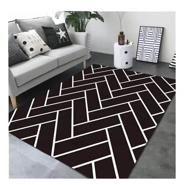 שטיח לסלון לבנים בהטייה רקע כחול כהה